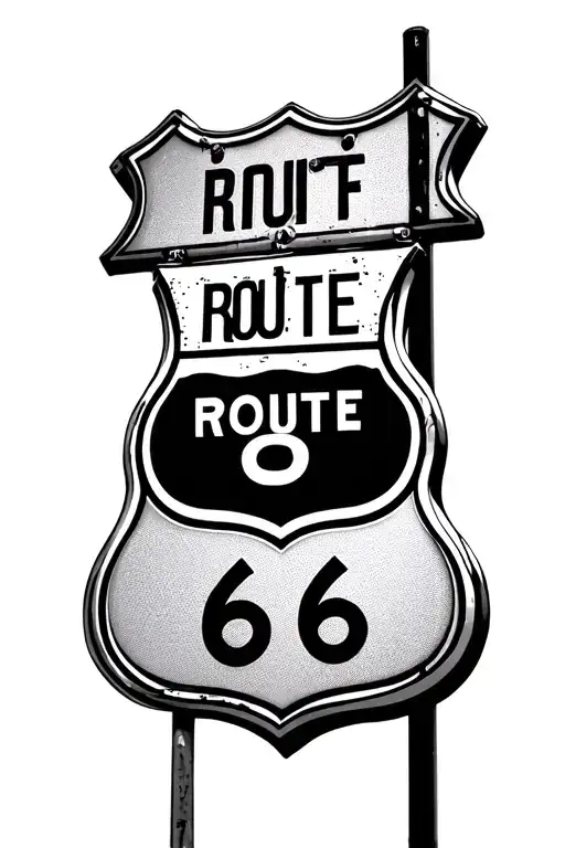 route 66 road sign tattoo design idea