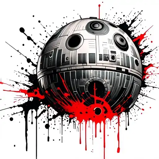 unfinished death star from star wars tattoo design idea