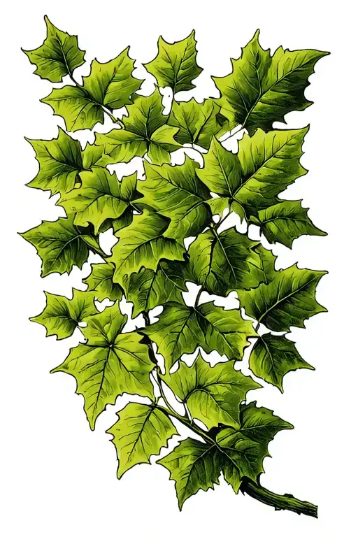ivy leaves tattoo design idea