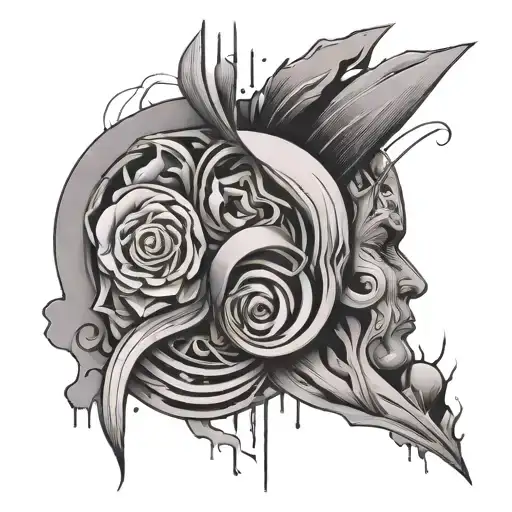 overthinking abstract tattoo design idea