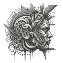 overthinking abstract tattoo design idea