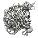 overthinking abstract tattoo design idea