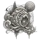 overthinking abstract tattoo design idea