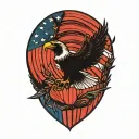 Flag and Eagle tattoo design idea