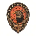 Flag and Eagle tattoo design idea