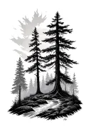 PNW Forest tattoo design idea