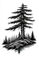 PNW Forest tattoo design idea