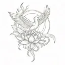 phoenix rising and lotus flower tattoo design idea