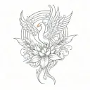 phoenix rising and lotus flower tattoo design idea