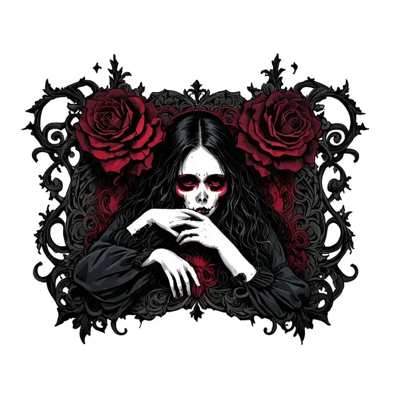 Depression depicted tattoo design idea