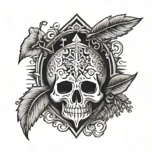 Combine traditional orthodox icons with elements representing therapy and healing tattoo design idea