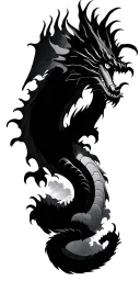Dragon circled with clouds tattoo design idea