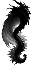 Dragon circled with clouds tattoo design idea