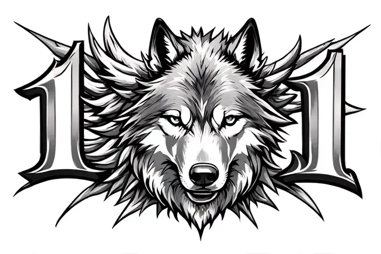 wolf and roman number 181 band tattoos based tattoo design idea