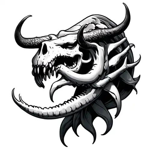 Horny tattoo design idea