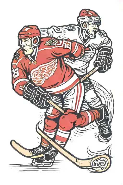 hockey, detroit red wings tattoo design idea