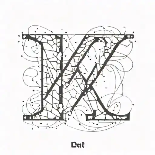 letters D O T K M tattoo design idea