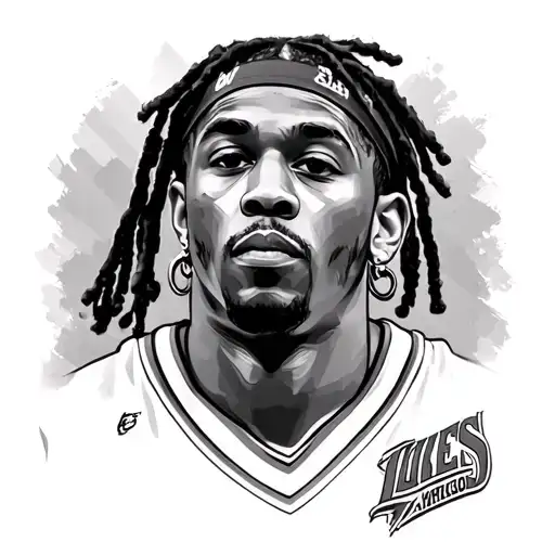 Allen Iverson face tattoo design idea