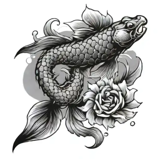 paul, scorpion, koi fish tattoo design idea