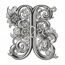 MONOGRAM FROM THE LETTERS G and D theme ABRAXSAS tattoo design idea