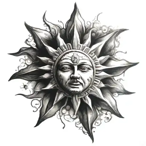 kurdish sun tattoo design idea