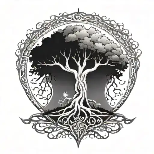 yggdrasil tree of life tattoo design idea
