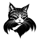 cat and evil tattoo design idea