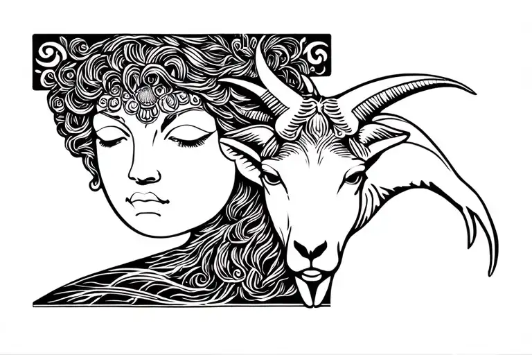 venus greek godess and taurus zodiac sign incorporated tattoo design idea