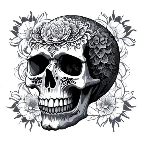 Skull Mandala tattoo design idea