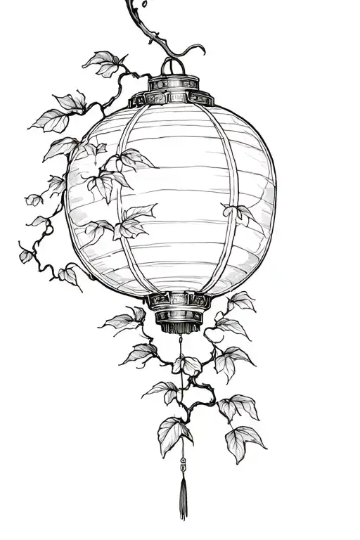 Chinese lantern plant vine wrapping tattoo design idea