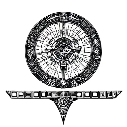 Incorporate philosophical symbols and motifs from Lord of the Rings into a tattoo design inspired by Ancient Greek architecture tattoo design idea