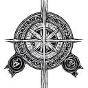 Incorporate philosophical symbols and motifs from Lord of the Rings into a tattoo design inspired by Ancient Greek architecture tattoo design idea