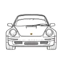 godspeed word in porsche car shape outline tattoo design idea