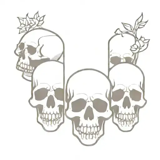 skulls on a row tattoo design idea