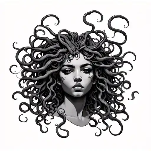 African Medusa tattoo design idea