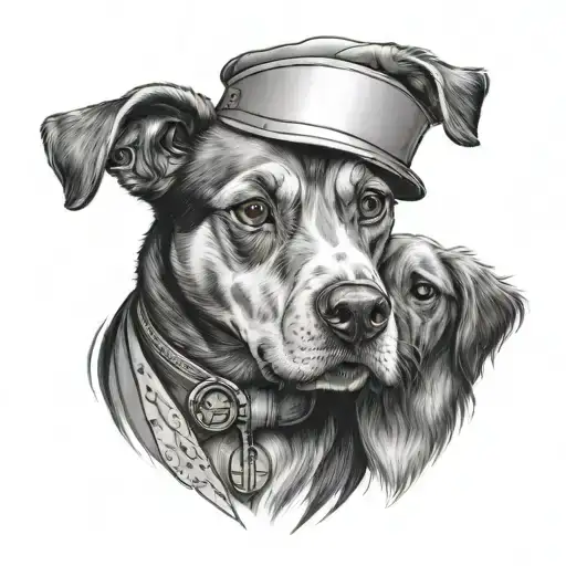 dog and nurse tattoo design idea