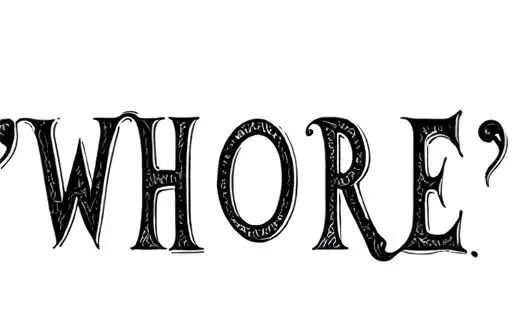 "WHORE" tattoo design idea