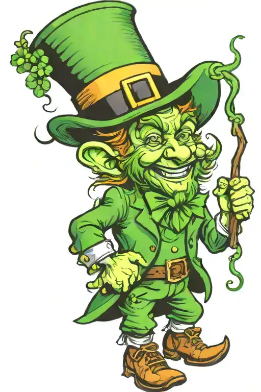 leprechaun raving tattoo design idea