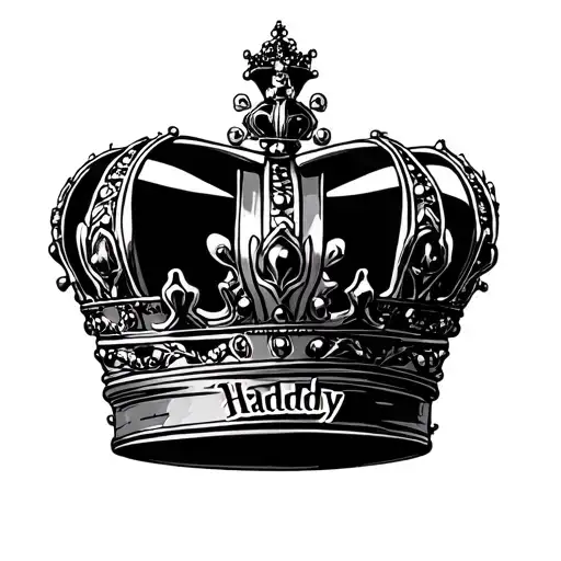 "Haddy " queen crown tattoo design idea