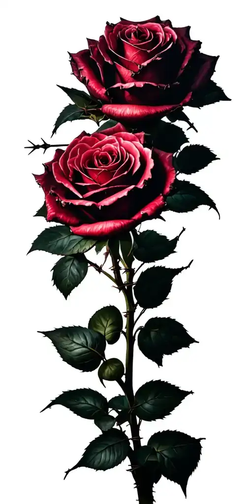 dead roses, barbed wire wrapped, and breast cancer awarness tattoo design idea