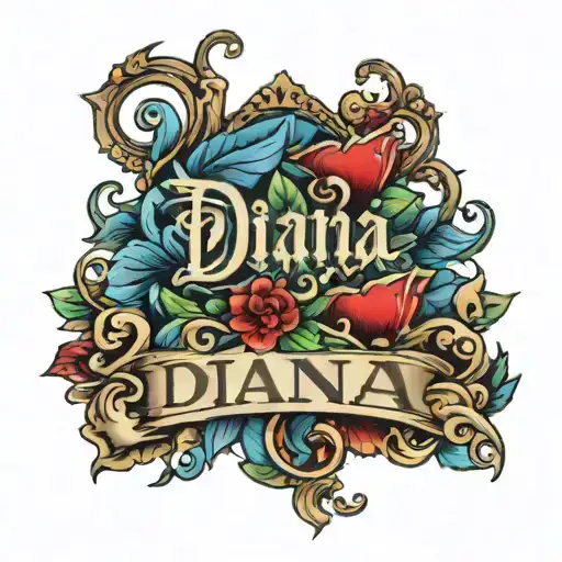Diana name tattoo tattoo design idea