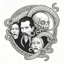 lovecraft tentacles mouths eyes tattoo design idea