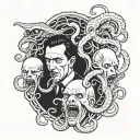 lovecraft tentacles mouths eyes tattoo design idea