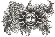 Sun rising tattoo design idea