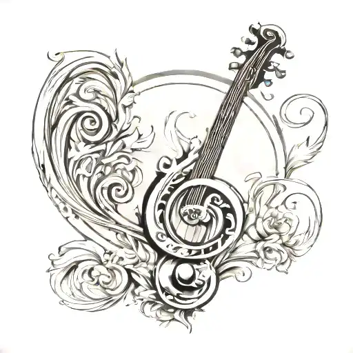 Bass Clef one girl two boys hand and puts tattoo design idea