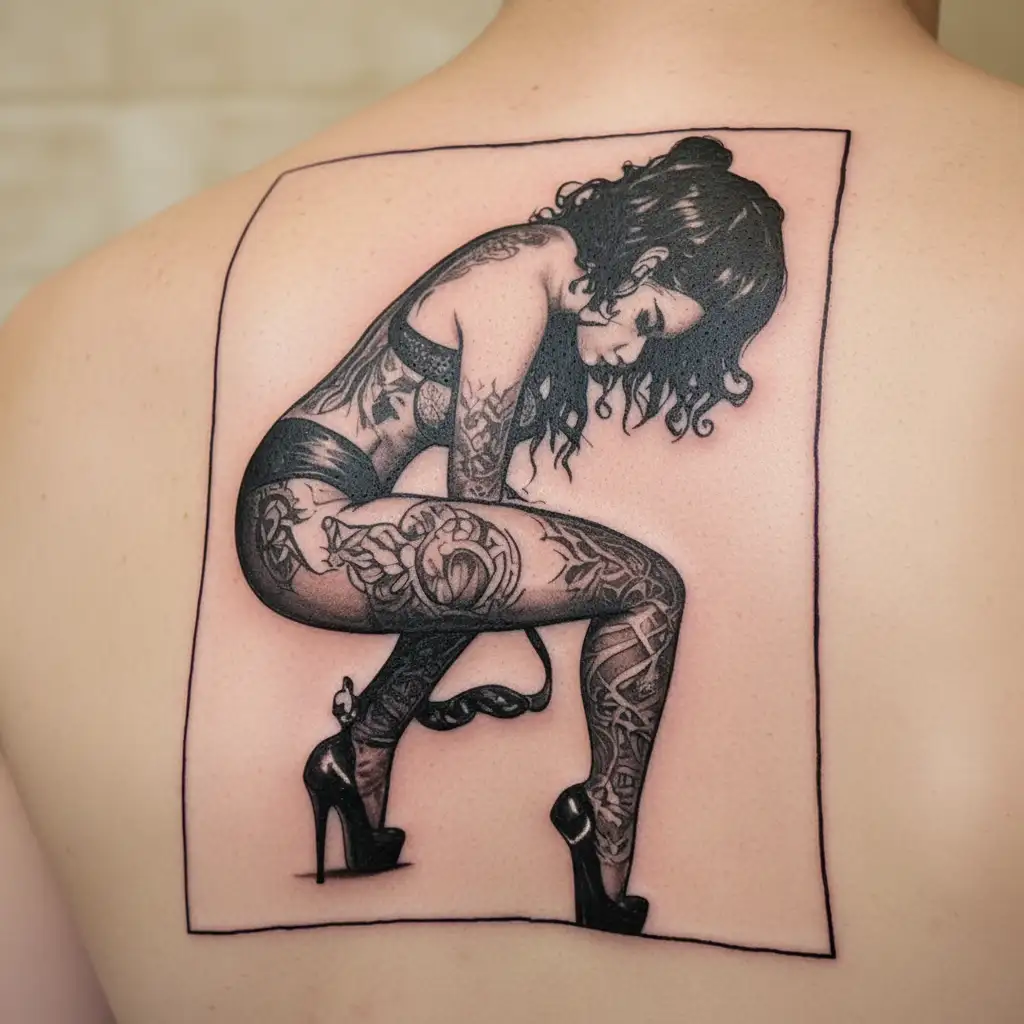 Nsfw stripper bent over  tattoo design idea