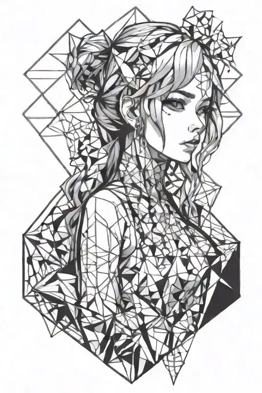 anime girl tattoo design idea