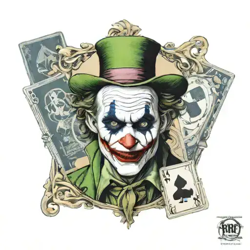 The fool tarot card joker tattoo design idea