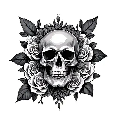 mandala with skull and roses  tattoo design idea