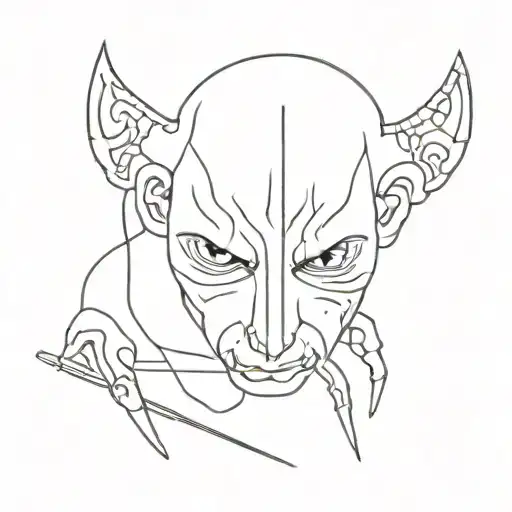 psycho killer stalking tattoo design idea